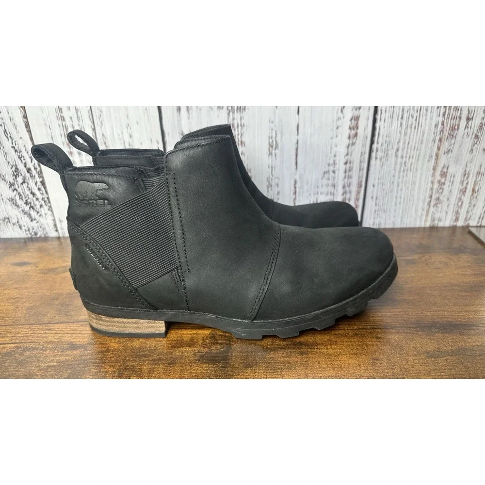 Sorel Emelie Chelsea Boot Women's 9‎ Black Leather NL2671-010 Waterproof